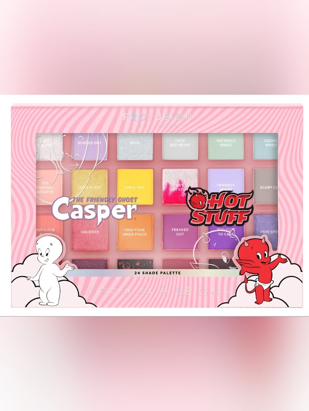 Profusion Cosmetics x Casper Hot Stuff 24-Color Eyeshadow Palette - Pink